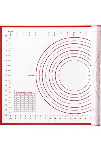 STARSTAR Silicone baking mat, non-stick, includes fondant, red.