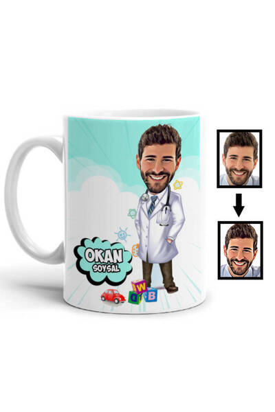 hediyemen Doktor Karikatürlü Kupa Bardak