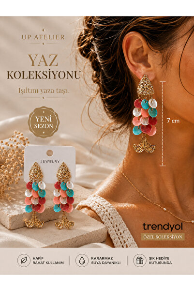 Up Atelier Summer Collection Beach Fashion Colorful Sequin Fish Model Earrings