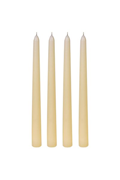 OEM 4 x 25cm Lumânări din parafină Ecru - Ø2.5x25cm Set de lumânări decorative