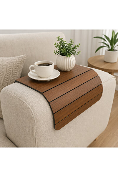 AYSA HOME Koltuk Kolçak Sehpası – 3 mm MDF Ahşap Görünümlü Esnek Koltuk Başı ...