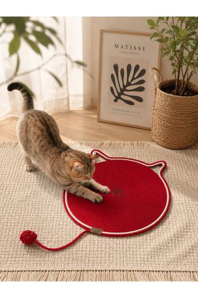 Be Cat Cat Scratching Mat & Play Mat Red Color