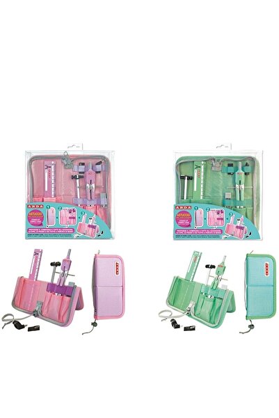 Arda Compas cu deschidere, si micrometrica, butoane pastel, etui vertical, 6 ...