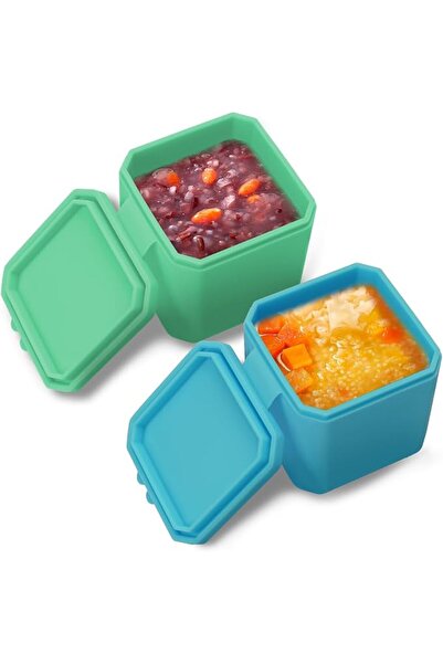 NALACAL 2 Pack Small Silicone Snack Containers with Lids, Leak Proof Salad Dr...