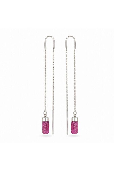 craftmystic Cercei Lungi Argint 925 cu Rubin Brut - Pasiune si Feminitate Aut...