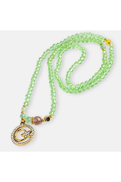 craftmystic Colier Mistic cu Peridot, Cristal Capsuna si Simboluri Ceresti