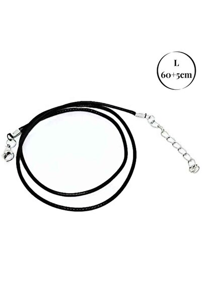 craftmystic Snur ajustabil din imitatie piele cerata neagra 1.5mm, 60+5cm
