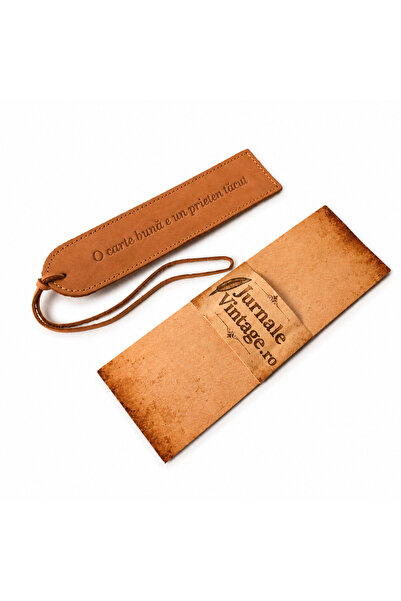 craftmystic Semn de carte din piele naturala cu mesaj gravat - cadou elegant ...