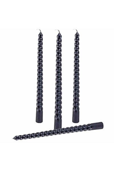 craftmystic Set 4 Lumanari negre spirala de 25 cm - Lumanari fara picurare si...