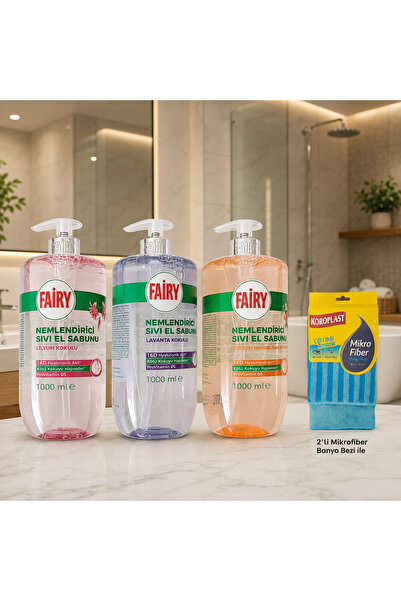 Fairy Liquid Hand Soap Set of 3 (Lily 1000 ml + Lavender 1000 ml + Bodrum Tan...