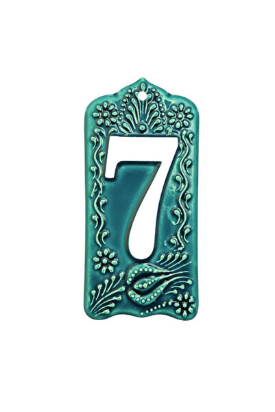 Yılmazel Decorative Handmade Ceramic Door Number and Number Marker (Screw Hol...