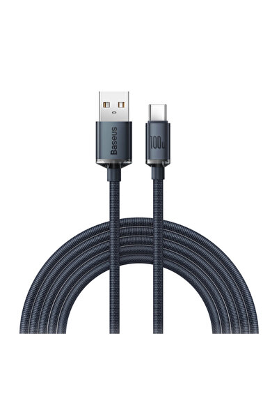 Baseus Cablu Crystal Shine USB-C 100W 2m Negru