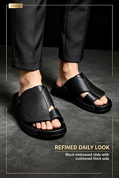 SAUDI STEPS Men's Non-Slip Slipper - Comfortable Geometric Design - Unique - ...