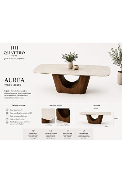 QUATTRO HOME Aurea Modern Yemek Masası