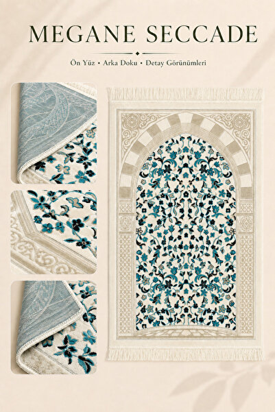 İlkbenaldim Megane Prayer Rug Velvet Soft Textured Hajj Umrah Gift Carpet Pra...