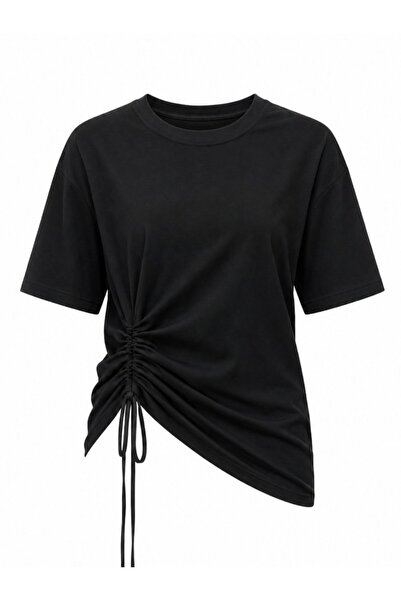 Laluvia Black Gathered Detailed Blouse - B261025