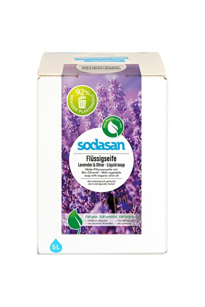 Sodasan Săpun lichid cu lavandă organică și măsline organice, bag-in-box, 5L