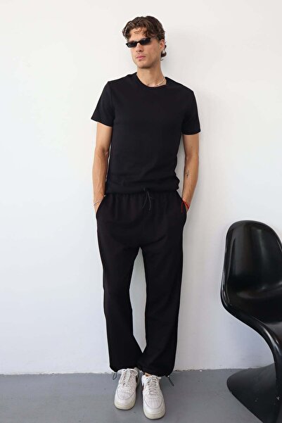 JB John Borners Men's Pants with Adjustable Waist and Cuff Stopper Detail, Bl...