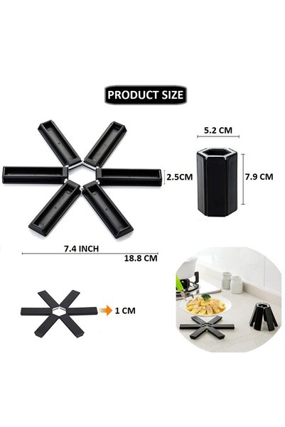IM FineLife 3 PCS Foldable Trivets for Heat Insulation Pad, Hot Pots, Pans, Hot Dishes, Kitchen Worktop Protector Mats, Non-Slip Kitchen Trivets Countertop, Teapot Heat Resistant (3-Pack Set)
