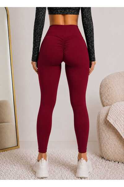 LİMMODA High-Waisted Lycra Sports Tights with a Gathering Effect on the Back