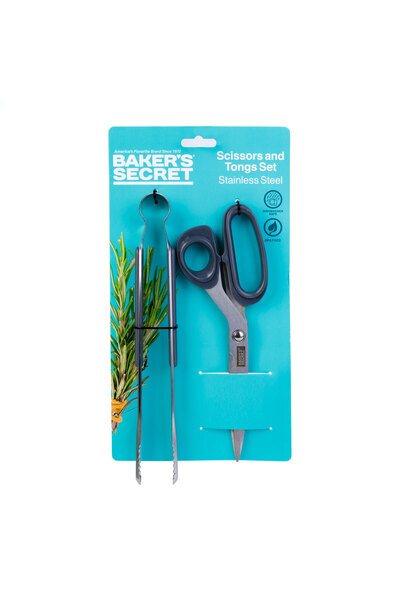 Alista Home Kitchen tongs and stainless steel scissors set Baker's Secret, co...
