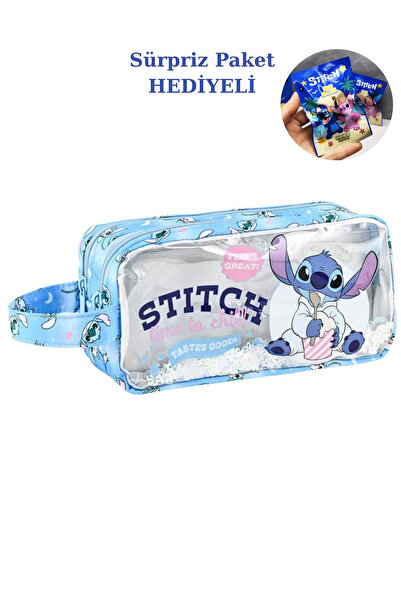 Stitch Lisanslı Yeni Sezon Çift Gözlü Baskılı Kalem Kutusu (OTTO49319)