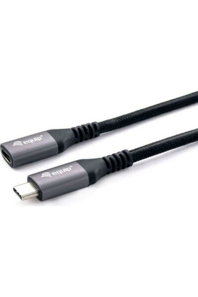 EQUIP Καλώδιο βίντεο USB 3.2 USB-C Αρσενικό - USB-C Θηλυκό Μαύρο 1μ 128371