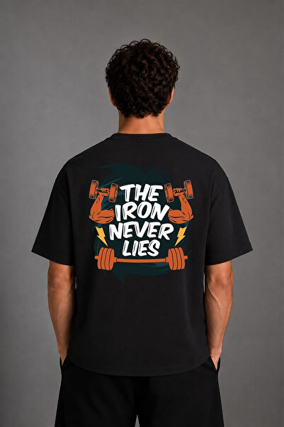 VSRN Μπλουζάκι The Iron Never με σχέδιο στην πλάτη, μαύρο, oversized