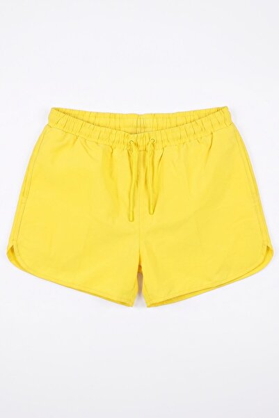 MARKAPIA Men's Yellow Mesh Swim Shorts with Pockets