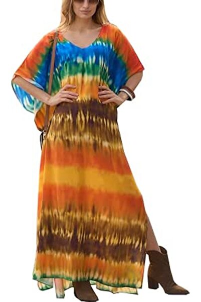 GENERAL Women Roomy Nightgown Long Loungewear Kimono Cardigan Beach Dress Bik...