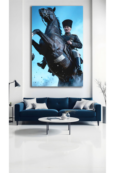 Evnora Home Decor Atatürk At Üzerinde Cam Tablo – Gazi Mustafa Kemal Atatürk ...