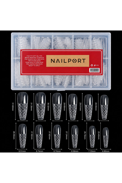 nailport 3D Diamond Balerin Dizayn Protez Tırnak Jel Tips Soft Gel Tips Elmas Dizayn 240 adet