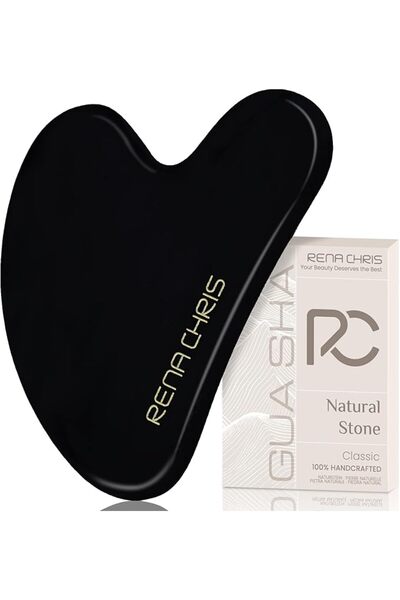Rena Chris Gua Sha Facial Tools, Natural Rose Quartz Stone Guasha Tool, Manua...