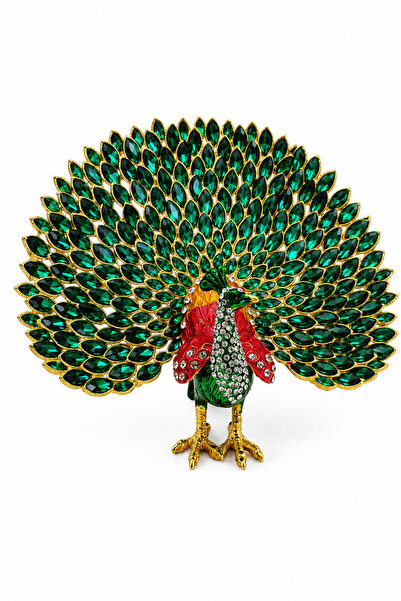 taru pasaj Kristal Taşlı Metal Tavus Kuşu Biblo – Dekoratif Şık Hediyelik Obj...