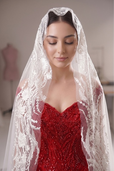 JABO WEDDİNG HOUSE GELİN RAHİBE DUVAĞI 2 METRE UZUNLUĞUNDA GÜPÜR DANTEL DUVAK
