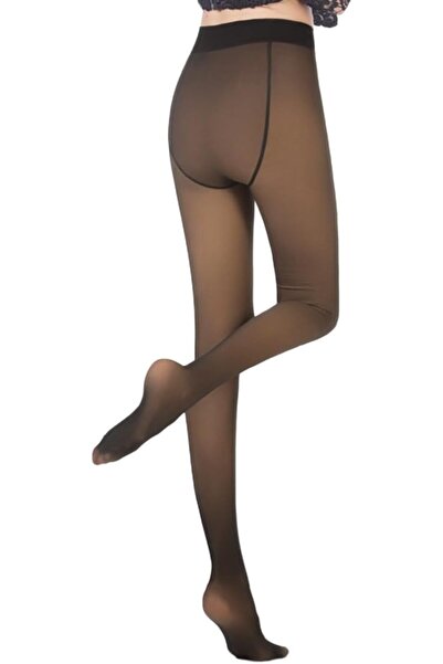 GENERAL Women Warm Fleece Pantyhose Tights, Fake Translucent Fleece Winter Th...