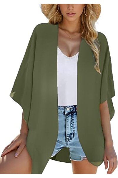 Moss Rose Women's Beach Kimono Coverup Sheer Chiffon Cover Ups, Casual Loose ...