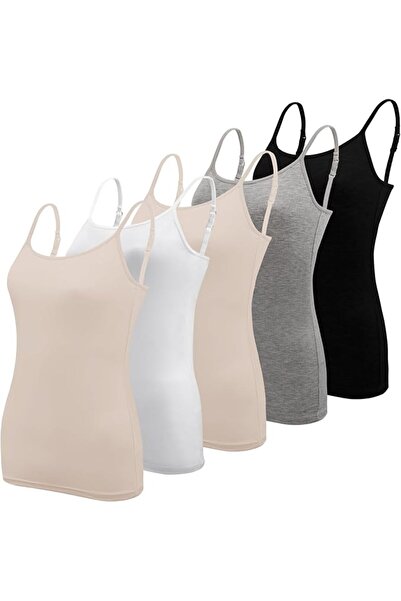 BQTQ 5 Pcs Women's Camisole Vest Tops Spaghetti Strap Undershirts Camisoles |...