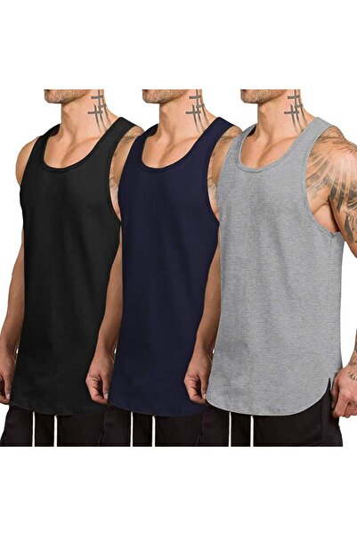 COOFANDY Men's 3 Pack Quick Dry Workout Tank Top Gym Muscle Tee Fitness Bodyb...