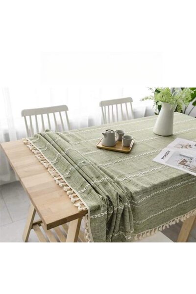 Generic Brand Square, stain-resistant linen tablecloth, elegant and waterproo...