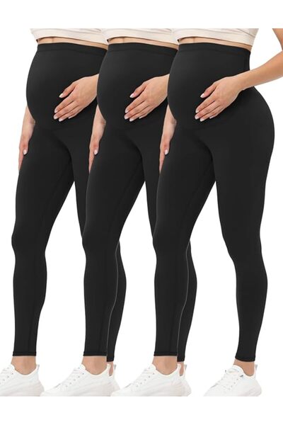 GENERAL Buttergene Women's Maternity Leggings Over The Belly Maternity Yoga P...