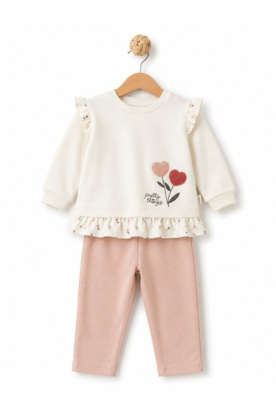 BabyCosy Organic Wear 100% Organic Cotton Baby Girl Top and Bottom Set with F...