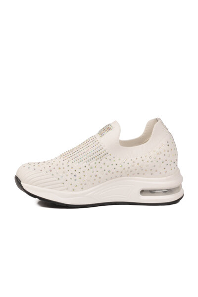 Voyager Women's White Knitted Upper Air Sole Casual Sneaker Walking Shoes B265 Z