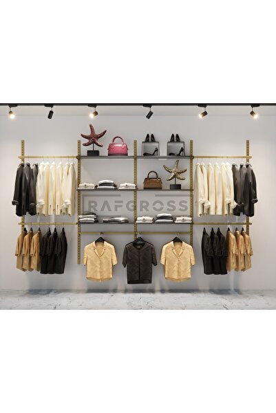 Rafgross 365x200 CM Mağaza Raf Sistemi | Butik Raf Sistemi | Giyim Askılık St...