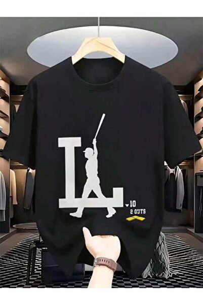 k222 Men's Vintage LA 10 Baseball Sporty Graphic Tee, Soft Breathable Short S...