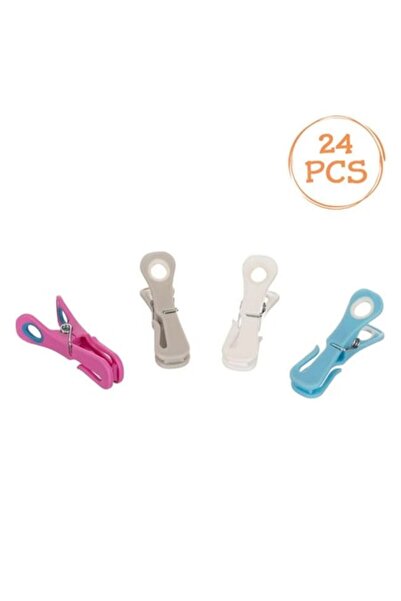 CATIANO Clești de rufe cu mâner moale și cârlig pentru rufe, 8 cm - 24 bucăți