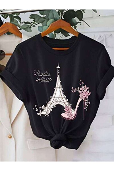 23ERVA Fashion Paris, Women's Eiffel Tower High Heel Shoe Design, Pure Cotton...