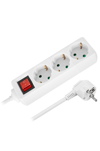 Rebel Prelungitor cu 3 prize și întrerupător, 3x1.5 mm², 5 m