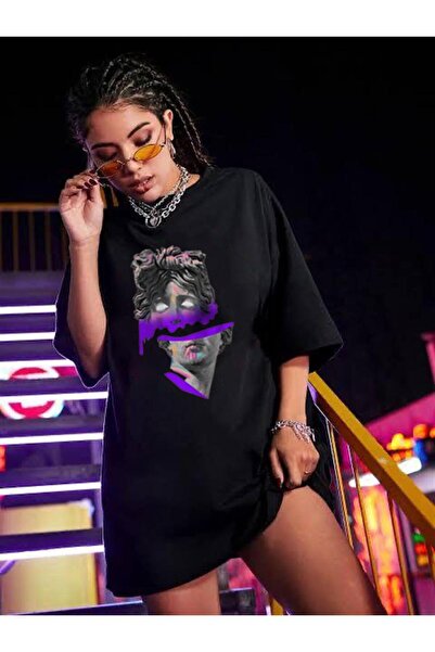 DEEFWEAR Mi̇ngalondon Sculpture Art Black Unisex Oversize T-Shirt