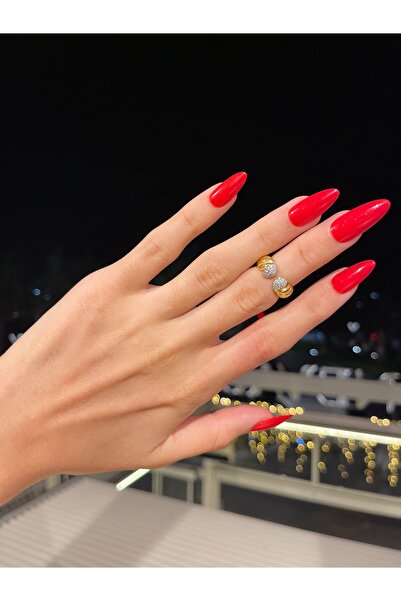 Reda Atelier 925 Ayar Gümüş Çift Taşlı Açık Uç Ayarlanabilir Yüzük